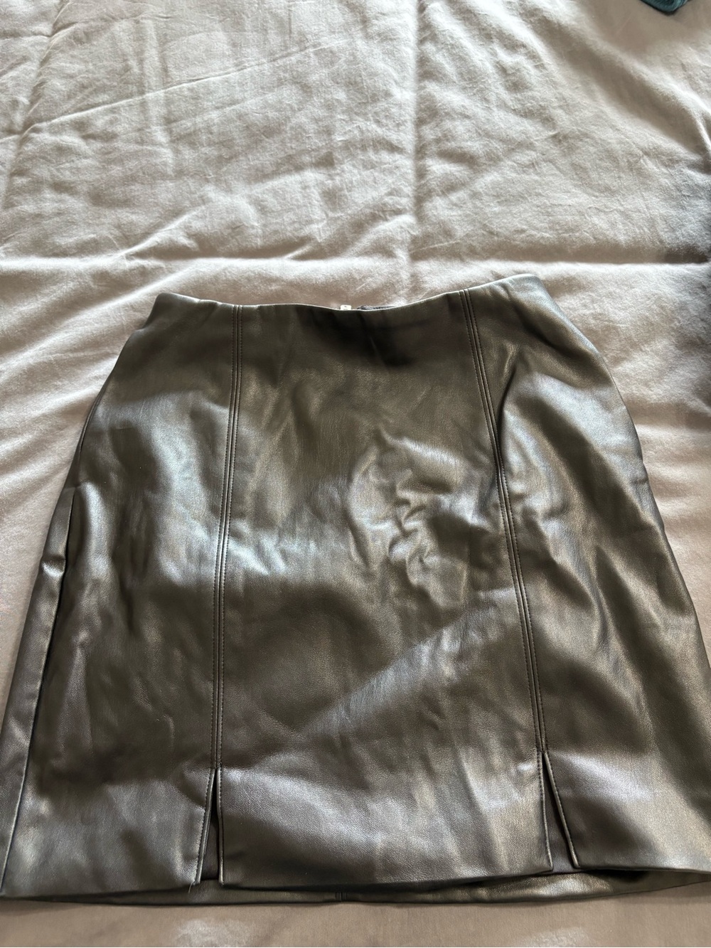 Hollister Black Faux Leather Mini Skirt